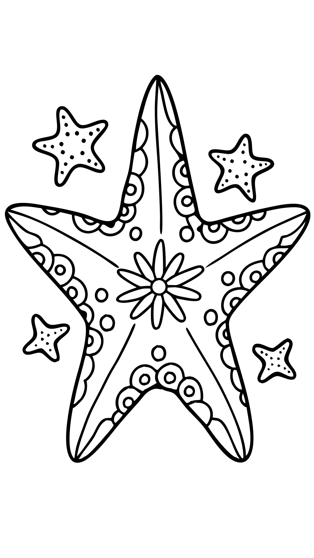 Página para colorear de la estrella del mar